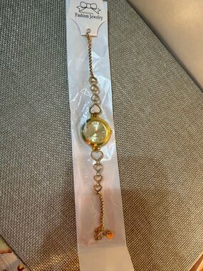 Fashion Jewelry Gold Heart Link Women's Watch